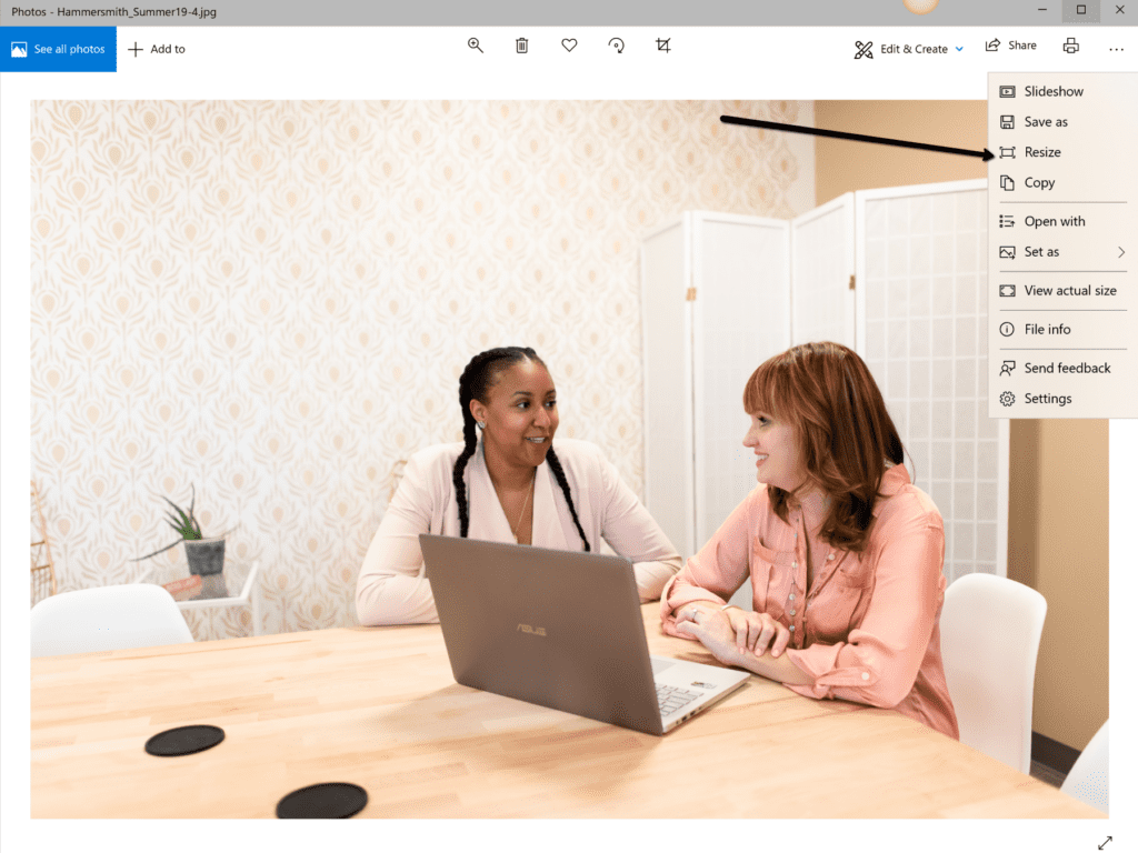 Hammersmith Support | 3 Ways to Resize Images for Your Website and Social Media Editing image in WordPress