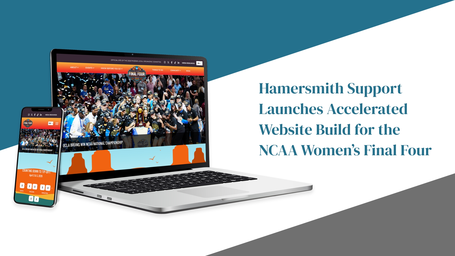 Hammersmith Support | Hamersmith Support Launches Accelerated Website Build for the NCAA Women’s Final Four